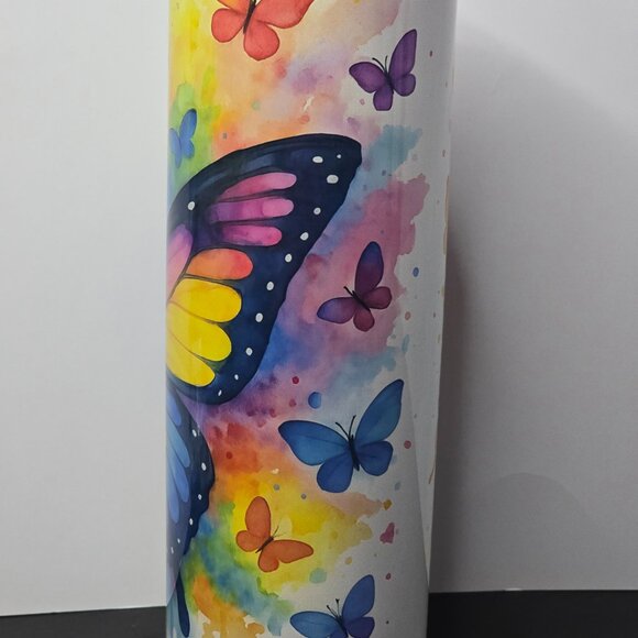 Rainbow Butterflies 20 oz Tumbler - Picture 4 of 4
